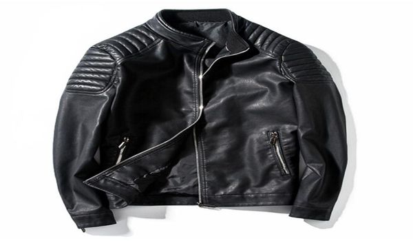 

whole motorcycle jacket mens leather jacket male casual stand collar fashion bomber jacket jaqueta de couro masculino outwear9974869, Black