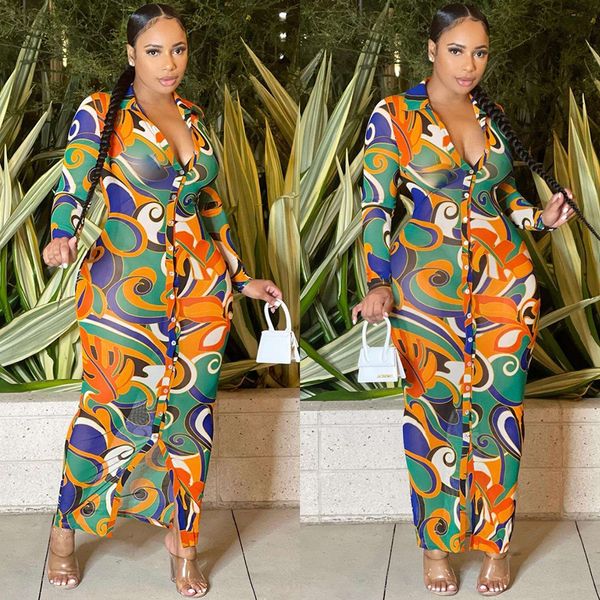 

fashion gauze clairvoyant print v neck long sleeved dress for women, Black;gray