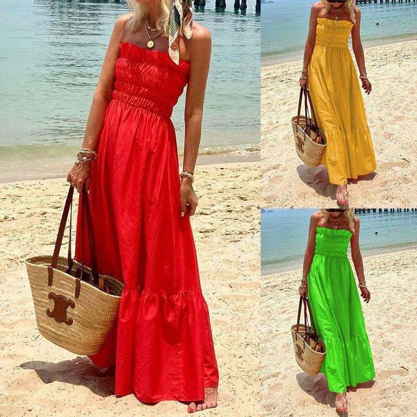 

item title spring style womens pure color bulge strapless holiday dress, Black;gray