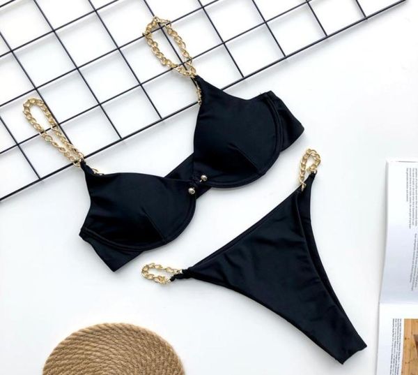 

swimsuit swim bikini swimwear swimming beachwear tube split twopieces multicolor chain style fashion outdoor swimsuits bik7372878