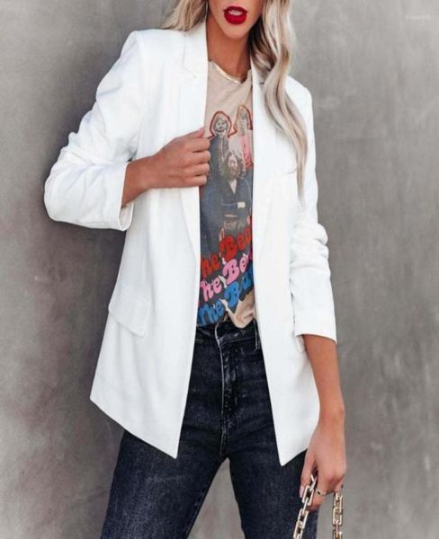 

women039s suits women39s autumn suit jacket long sleeves flap pockets solid color winter lapel singlebreasted office work c5609043, White;black