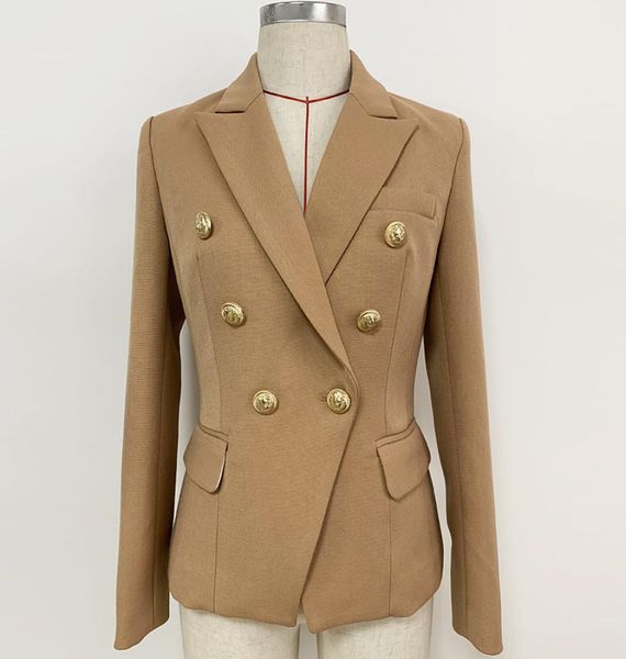 

premium new style original design women039s classic doublebreasted khaki working blazer slim jacket metal buckles 6171849, White;black