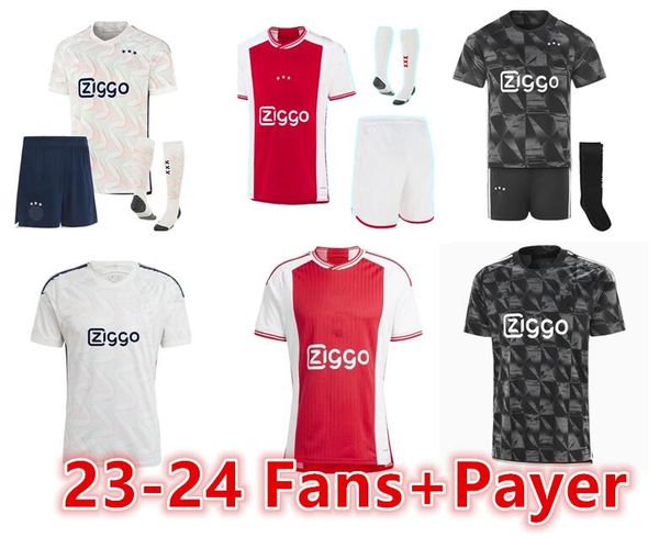 

2023/24 soccer jerseys tadic brobbey berghuis black marley kit klaassen bergwijn cruyff 2023/24 ajaxs home away 3rd football shirt player me, Black;yellow