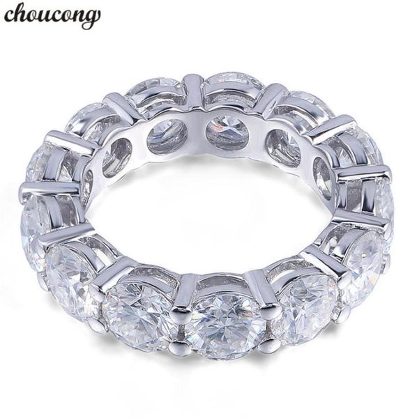 

choucong eternity ring round 6mm 5a zircon sona cz 925 sterling silver engagement wedding band rings for women men fine jewelry7859687, Slivery;golden