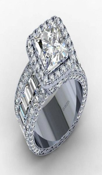 

vintage lovers court ring 3ct diamond 925 sterling silver engagement wedding band ring for women men finger jewelry g1700877, Slivery;golden