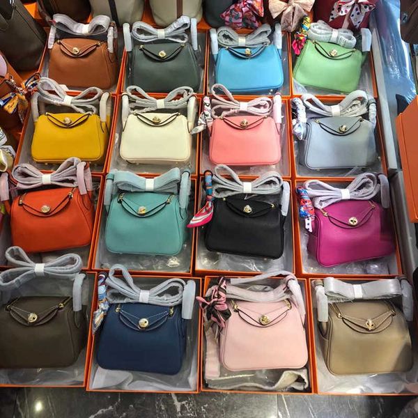 

8a quality h ermes lindis's bags online store cross body bag for women mini lindi 2023 new togo cowhide portable one shoulder doctor wi