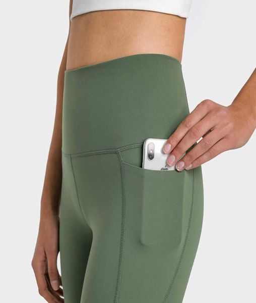 

stitched pocket yoga pants women039s leggings high waist nude running tights fitness sports gym clothes trouses2044364, Black
