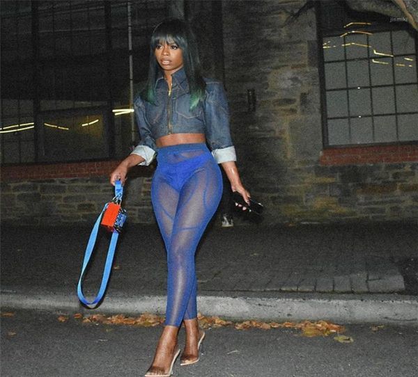 

women's pants & capris hirigin mesh see through women femme high waist patchwork sheer leggings body-shaping baddie style skinny tr1069, Black;white