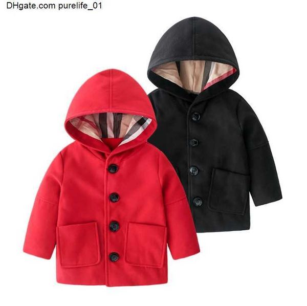 

new spring autumn baby boys girl windbreaker jackets kids hooded coats new fashion children woolen outwear boy jacket girls tench coat, Blue;gray