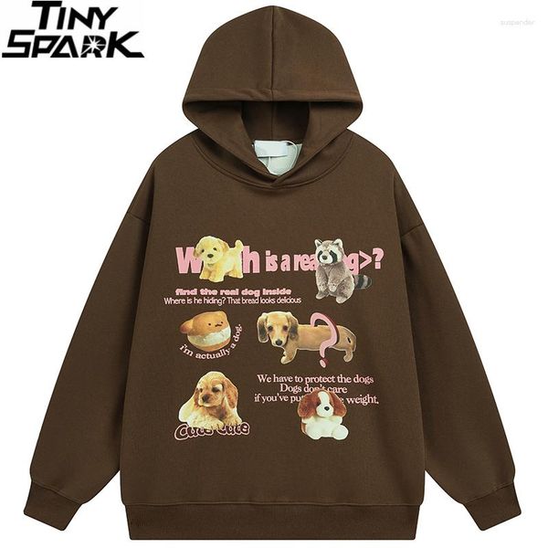 

men's hoodies 2023 hoodie streetwear sweatshirt funny dog graphic haruku cotton men hooded pullover hip hop loose y2k clothing, Black