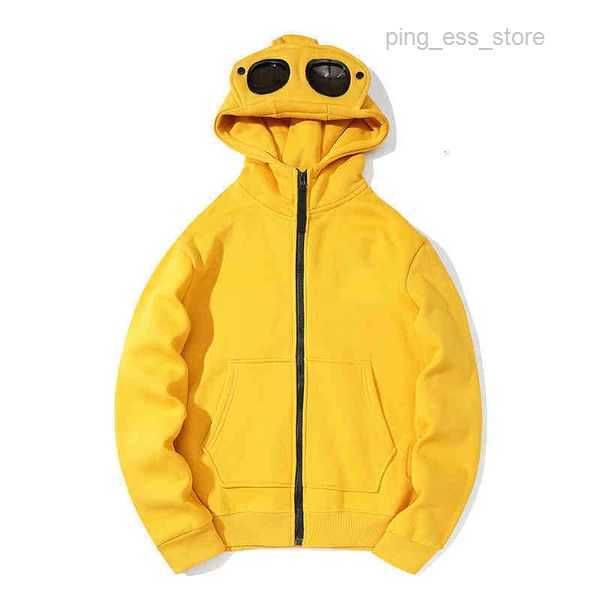

men's hoodies euro-american designer cp stone sweatshirts pure simple personality men women trend sanitary cloth jaet hat island glass, Black