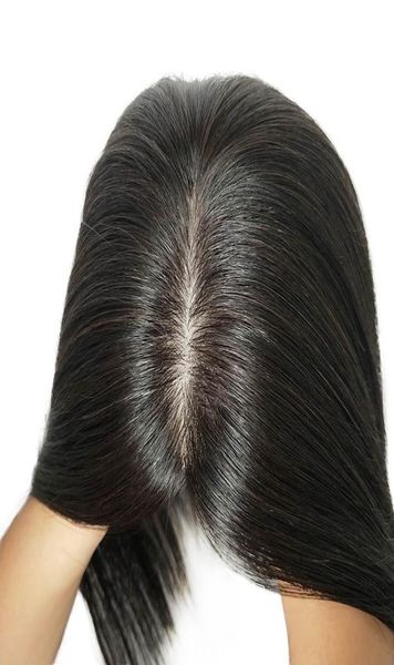 

5x6inch human hair er for women natural blck color 100 remy slik base clip in toupee hairpieces6422531, Black;brown
