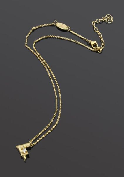 

stainless steel large and small vshaped interlaced single diamond necklace women039s clavicle necklace for woman6717314, Silver