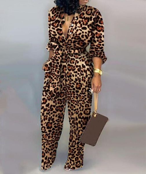 

women039s jumpsuits rompers women romper leopard tied waist long sleeve jumpsuit fashion casual style for sxl4572578, Black;white