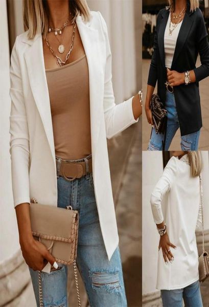 

women039s suits blazers women black white slim ol casual ladies workwear office lady notched blazer coats wdc95659906268, White;black