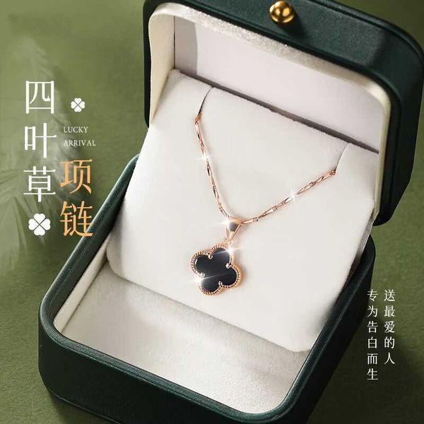 

999 foot silver four-leaf clover necklace women's collar chain pendant girl 520 valentine's day gift for girlfriend