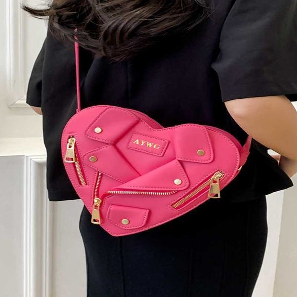 

niche design clothes bags autumn and winter new ladies fashion design hundred crossbody bags heart shaped bag women's bags 0809