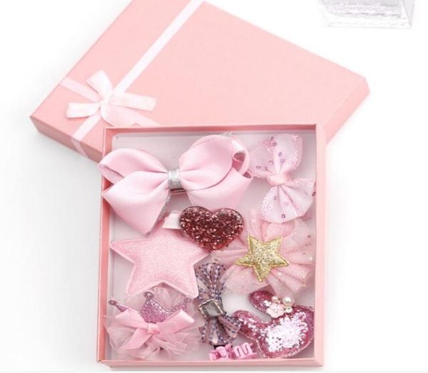 

5 style 10pcsset children039s hair clips girls princess baby hairpin teens toddler hair bows clips head jewerly1204992, Slivery;white