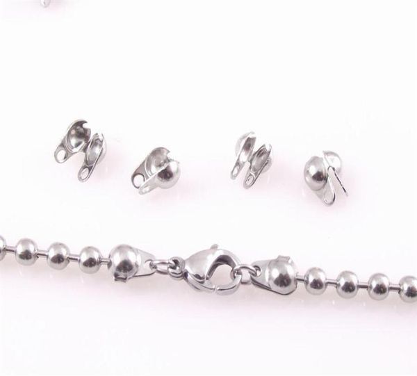 

highquality 3mm stainless steel bead chain with lobster clasp necklace ball necklet 20pcs lot 3681cm 1403903932inch zx0123481308, Silver