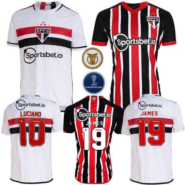 

2023 2024 sao paulo fc soccer jerseys luciano pato james 23 24 rafinha calleri alisson pablo maia home away 3rd football shirt, Black;yellow