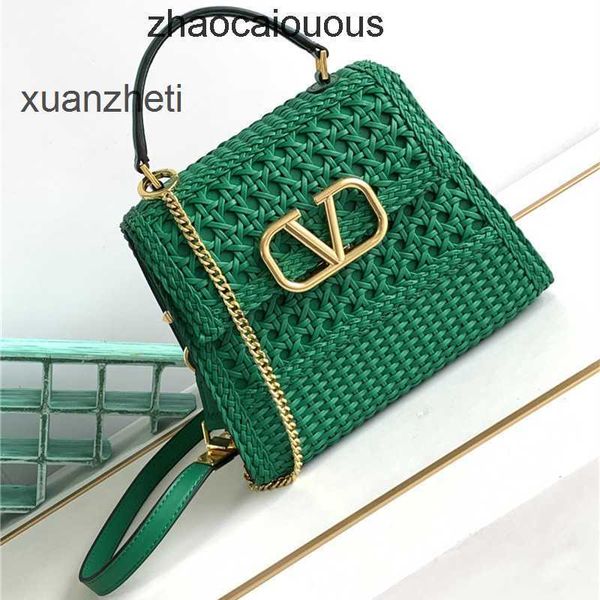 

woven valentinoz classic tote bag lock designer bags gold lady's handbag spring/summer buckle single shoulder diagonal straddle decorat