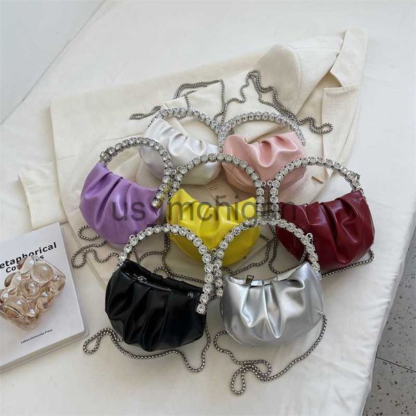 

evening bags luxury design mini diamonds handle handbag ladies circular rhinestone crossbody bag evening bag dinner party wedding clutch j23