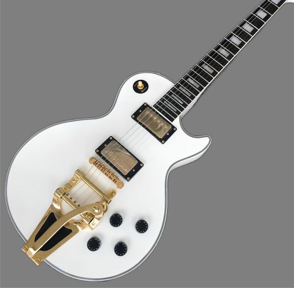 

custom shop, caston white card big jazz electric guitar, rosewood fretboard, gold accessories, ing