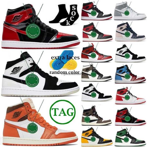 

2023 lost found airs jumpman 1 casual shoes men patent bred 1s women retros homage unc sneakers dark mocha chicago royal university