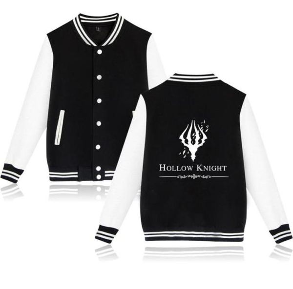 

game hollow knight zipup baseball uniform fleece jacket women men streetwear hip hop long sleeve funny hoodie sweatshirts3063323, Black