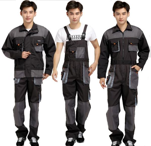 

plus size men bib working pants overalls male work wear uniforms fashion tooling overall worker repairman strap jumpsuits6216512, Black
