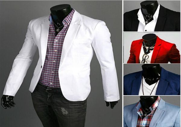 

fashion blazer men new spring autumn clothing candy colors blazer masculino casual slim fit wild terno men039s suit jacket9288548, White;black