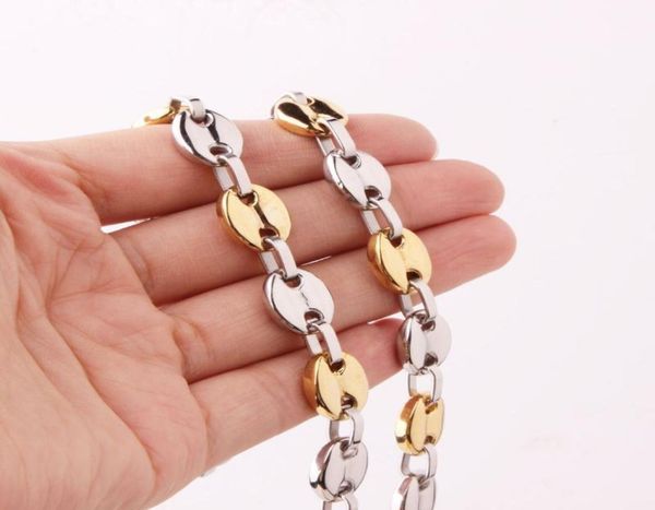 

chains men039s silver gold 316l stainless steel coffee bead bean chain necklaces women fashion jewelry choker party gift 16407129952