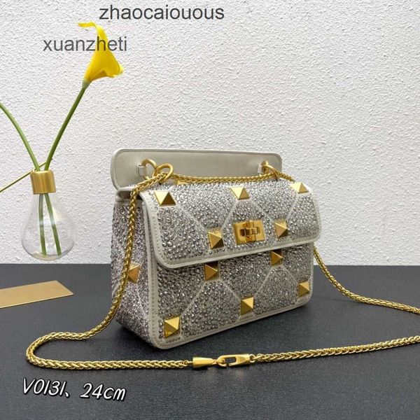 

crossbody bag luxury high classic quality lady's beach handbags bags designer valentinoz diamond women crystal new rivet handbag 9q7s