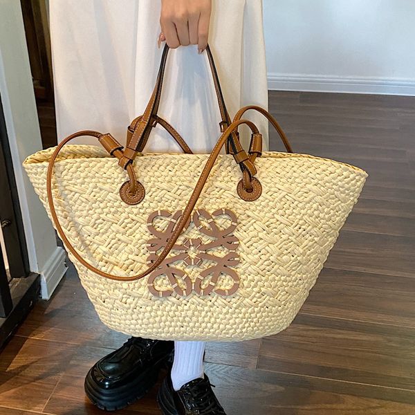 

handmade straw bag luxury shoulder bag woven basket women's bag hobo tote