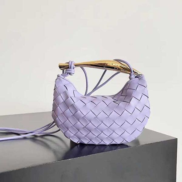 

10a hobo bag designer tote bag clutch bag knitting underarm bag purple women 20cm leather handbags luxurys fashion party plated dumpling pat