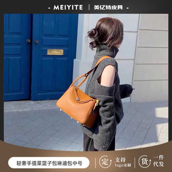 

luxury h ermes lindis's bags for sale 2023 new leather lychee grain vegetable basket bag light luxury bucket female portable lindi with