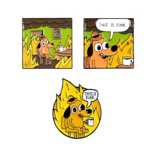 

this is fine enamel pins custom cartoon dog brooches lapel pin shirt bag funny animal badge jewelry gift fans friends6032683