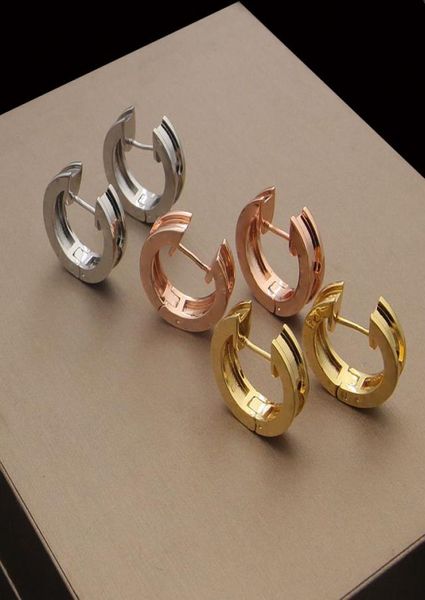

stainless steel b letter groove gear rose gold silver stud earrings couple men039s and women039s earrings4035907, Golden;silver