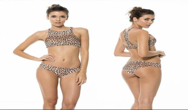 

open back leopard print briefs twopiece bikini split swimsuit3258571, White;black