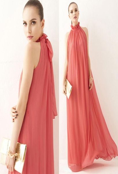 

fashion summer maxi long casual summer beach party chiffon dress stand collar ruffles sleeveless dresses women clothing8556556, Black;gray