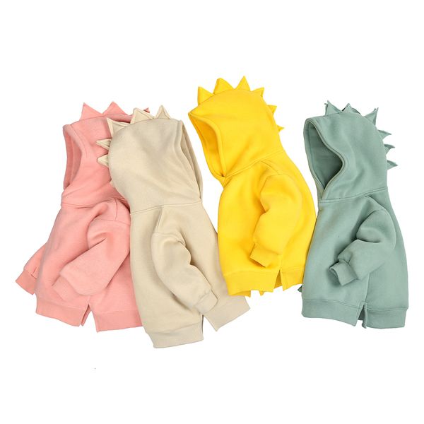 

hoodies sweatshirts chldren sweatshirts for boys girls autumn winter fleece thicken dinosaur hoodies teenagers kids clothes toddler baby ho, Black