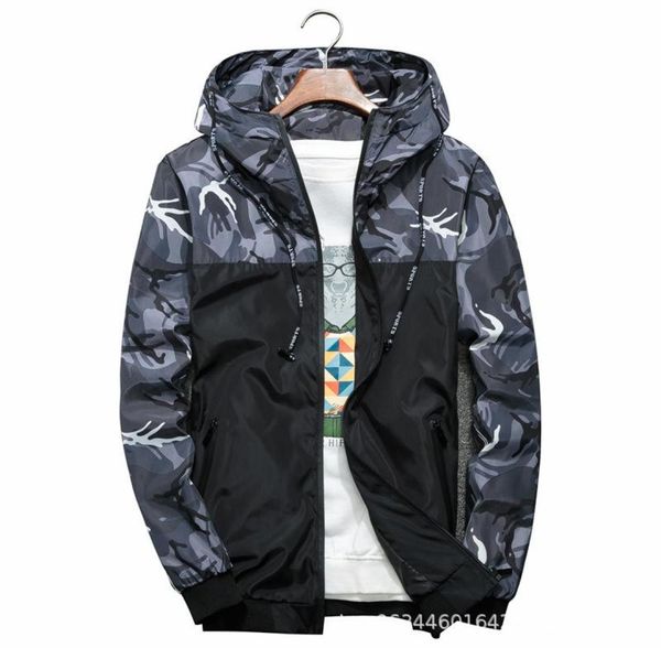

men039s jackets 2021 spring and autumn mens fashion casual camouflage hooded jacket trend coat cool windbreaker m6xl2698398, Black;brown