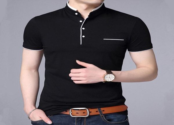 

new brand polo clothing gyms tight tshirt mens fitness tshirt homme stand collar t shirt men masculina crossfit summer 369946, White;black