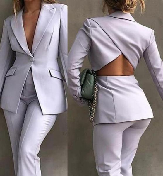 

women039s suits blazers blazer suit lapel collar cutout back single button pocket9137353, White;black