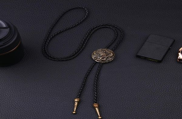 

new necklace jewelry bronze chinese dragon national style pendant leather long sweater chain for men rt4g3296479, Silver
