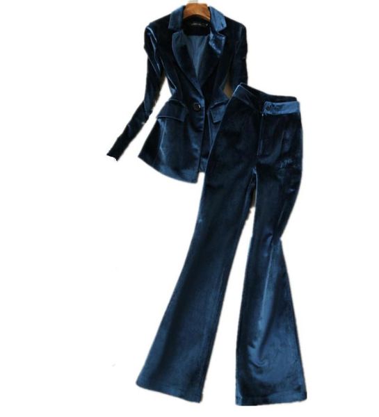 

women039s two piece pants trouser burgundy velvet women pantsuit jacket fashion long sleeve suit tailored collar suits female l3237787, White