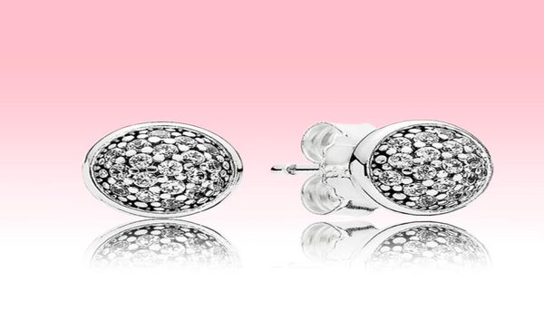 

cz diamond pave stud earring women mens 925 silver fashion jewelry with original box for summer earrings sets8291995, Golden;silver