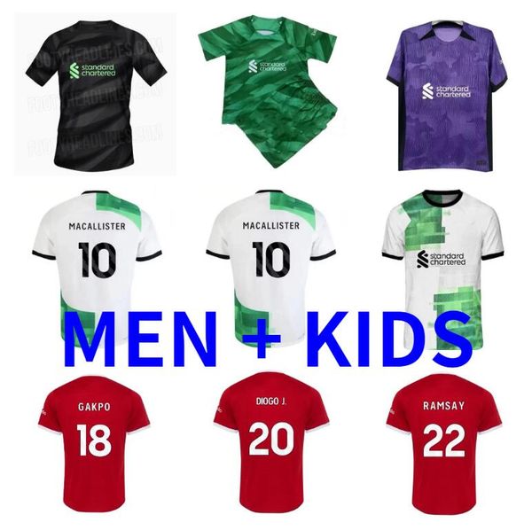 

23 24 darwin soccer jerseys diogo kids home away ss 2023 2024 mohamed diogo luis diaz alexander liverpol football shirts men uniform carvalh, Black;yellow
