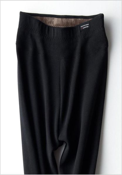 

new leggings for women winter elastic fashion fitness warmer plush pants thick high waist slim plus warm pants for women a40781726394, Black