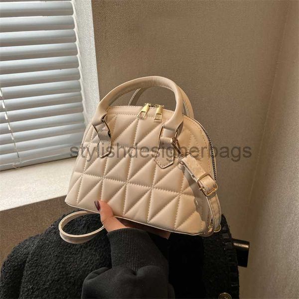 

lingge embroidered thread handbag 2023 autumn and winter new fashion simple western style one crossbody bag shell tidestylishdesign